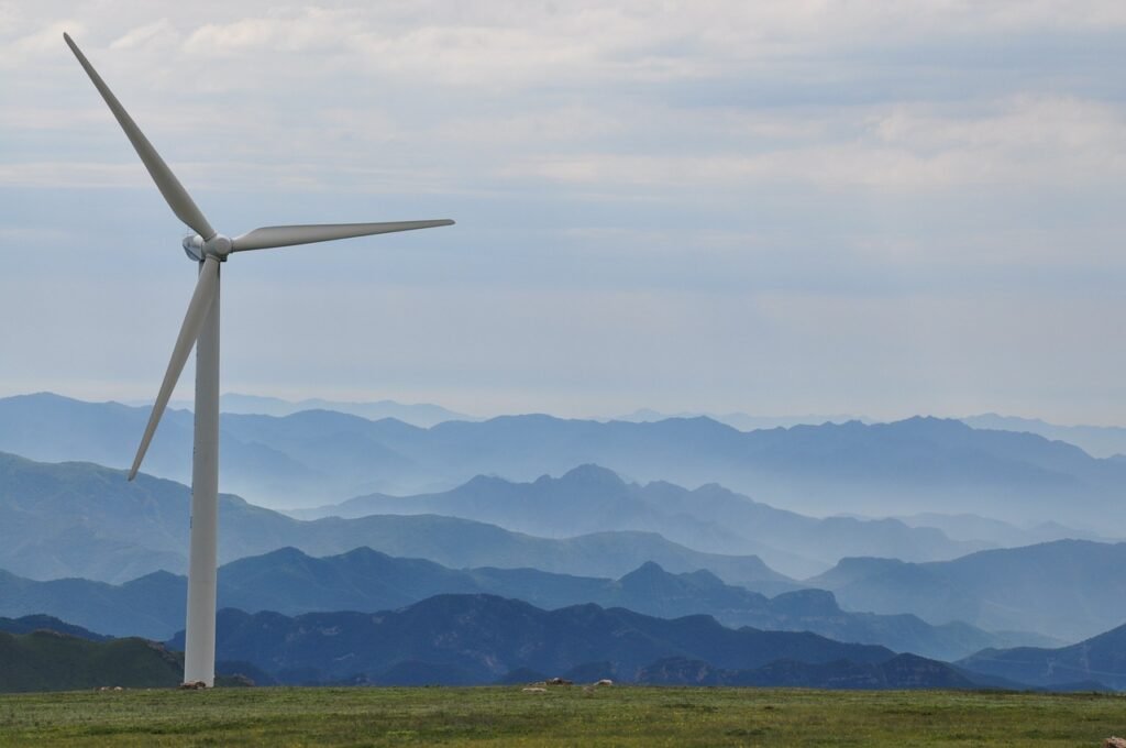 windmill, energy, early morning
